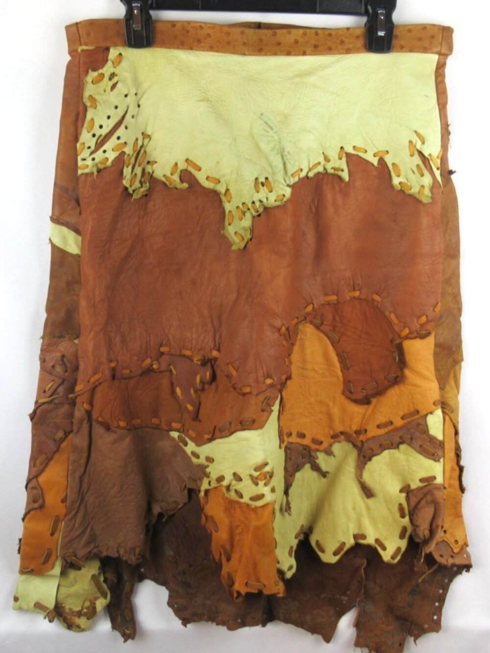 Handmade LEATHER PATCHWORK SKIRT Renaissance, Medieval, Festival, Rodeo